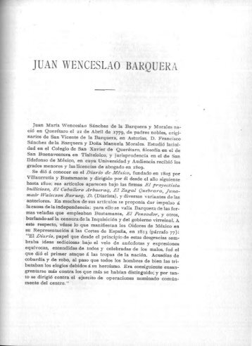 JUAN WENCESLAO BARQUERA - Bicentenario