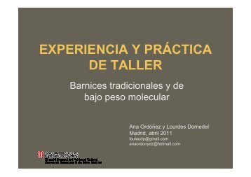 experiencia y práctica de taller - Grupo Español IIC