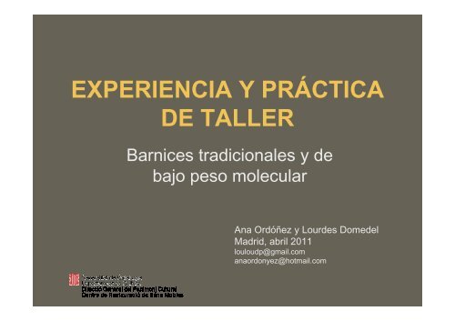 experiencia y práctica de taller - Grupo Español IIC