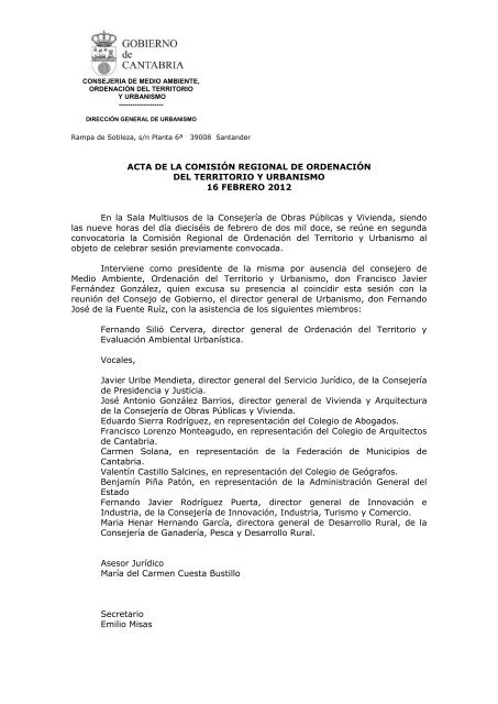 ACTA febrero 2012 - Colegio de Ingenieros de Caminos, Canales y ...
