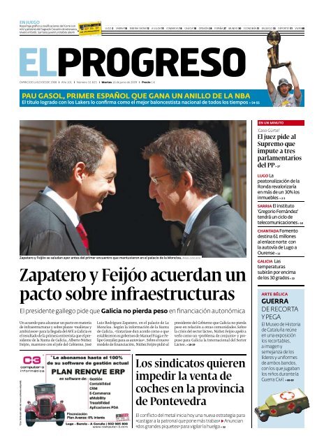 Zapatero y Feijóo acuerdan un pacto sobre infraestructuras