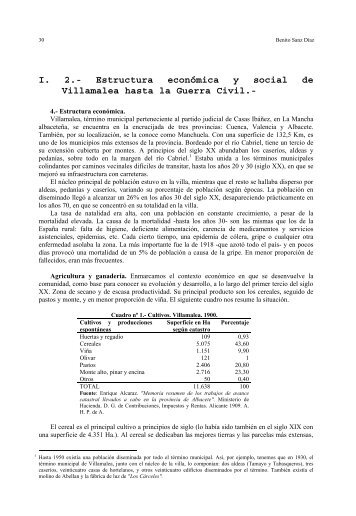 I. 2.- Estructura económica y social de Villamalea - Diputación ...