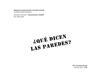 ¿Qué dicen las paredes? - Fundación Walter Benjamin