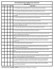 mailroom security inspection checklist