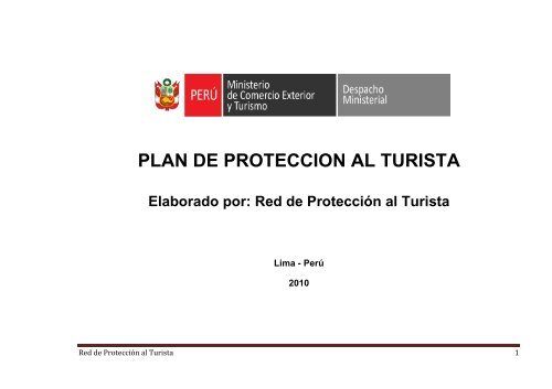 plan de proteccion al turista - Ministerio de Comercio Exterior y ...