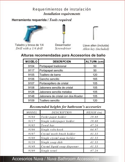 INSTRUCTIVO DE INSTALACION installation manual - Helvex