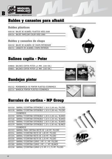 Baldes y canastos para albañil Balines copita - Peter Bandejas ...