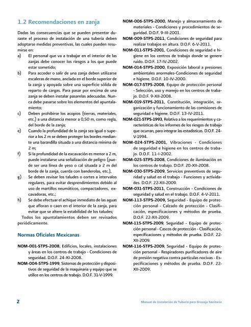 Manual de Instalación de Tubería para Drenaje Sanitario - Conagua