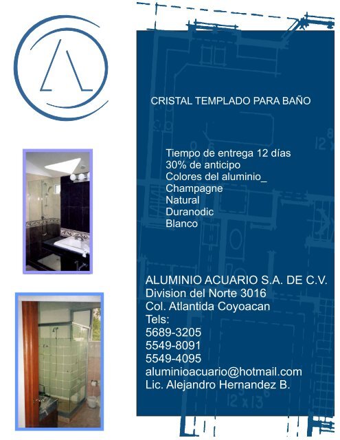 CRISTAL TEMPLADO catalogo - Aluminio Acuario Página de inicio