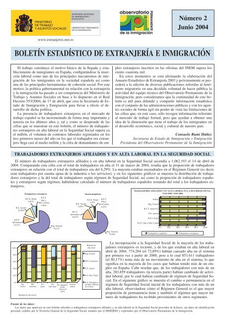 boletín estadístico de extranjería e inmigración - Secretaría General ...