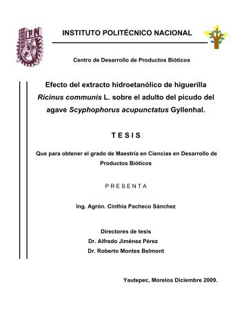 Efecto del extracto hidroetanólico de higuerilla Ricinus communis L ...