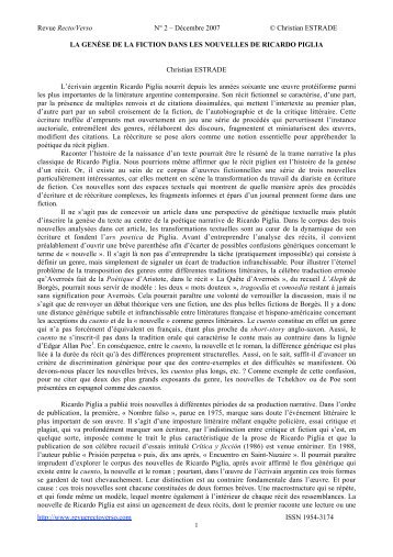 Revue Recto/Verso N° 2 – Décembre 2007 © Christian ESTRADE ...