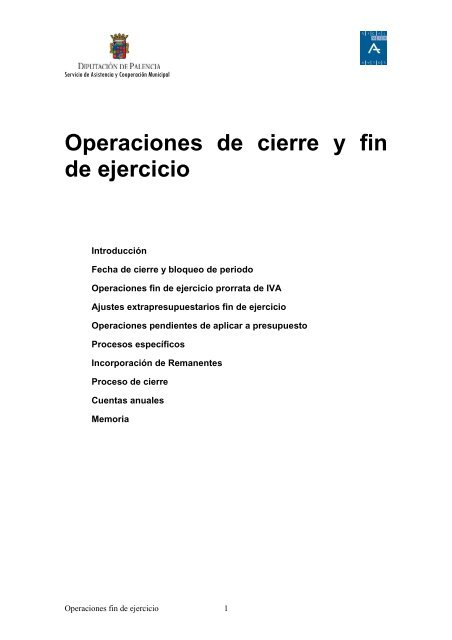 Manual Sicalwin Operaciones de cierre y fin de