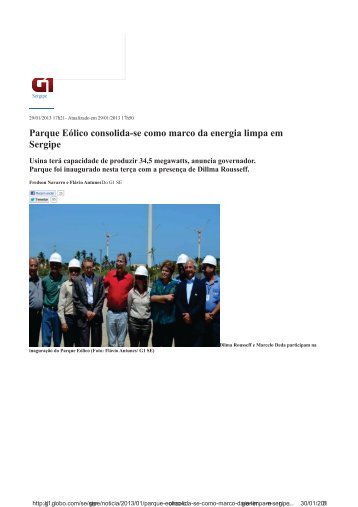 Presidente Dilma inaugura UEE Barra dos Coqueiros ... - Engevix