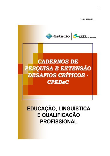 CADERNOS DE PESQUISA E EXTENSÃO DESAFIOS CRÍTICOS ...