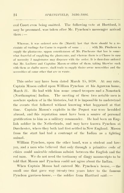 Springfield 1636-1886, History of Town and City, by Mason A. Green ...