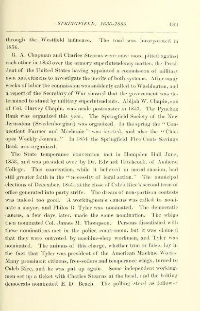 Springfield 1636-1886, History of Town and City, by Mason A. Green ...