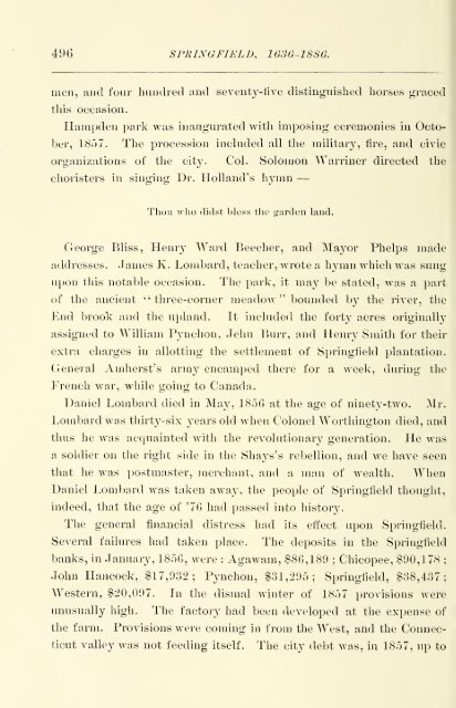 Springfield 1636-1886, History of Town and City, by Mason A. Green ...