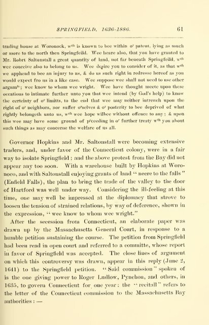 Springfield 1636-1886, History of Town and City, by Mason A. Green ...