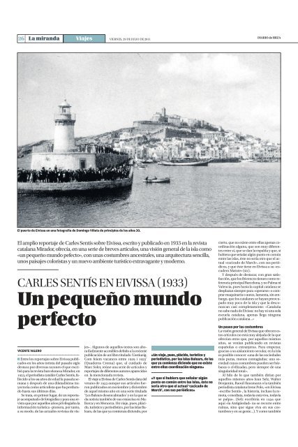Carles Sentís: verano del 33 en Eivissa - Diario de Ibiza