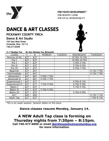 DANCE & ART CLASSES - YMCA of Central Ohio