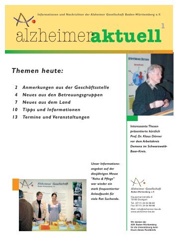 Themen heute: 2 Anmerkungen aus der Geschäftsstelle 4 Neues ...