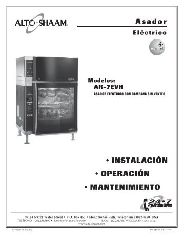 Manual del propietario del asador AR-7EVH con ... - Alto-Shaam