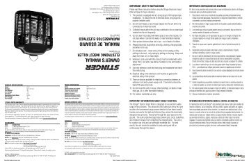 OWNER'S MANUAL MANUAL DE USUARIO - Mosquito Control Trap