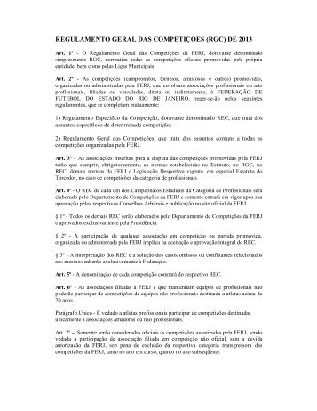 regulamento geral das competições 2013 - Federação de Futebol ...