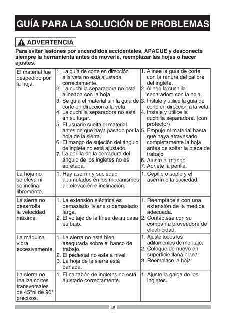 Manual del Operador SIERRA DE MESA DE 25,4 cm CON ... - Sears