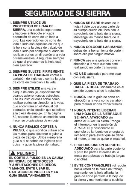 Manual del Operador SIERRA DE MESA DE 25,4 cm CON ... - Sears