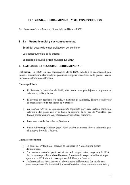 1 LA SEGUNDA GUERRA MUNDIAL Y SUS CONSECUENCIAS ...