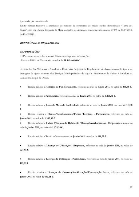 REVISTA DE JULHO 2011 - Câmara Municipal da Amadora