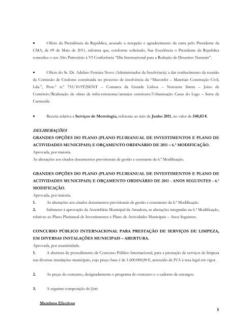 REVISTA DE JULHO 2011 - Câmara Municipal da Amadora