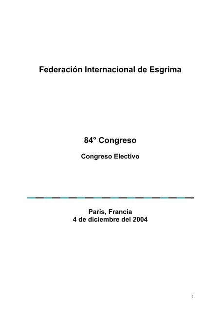 Federación Internacional de Esgrima 84° Congreso - FIE