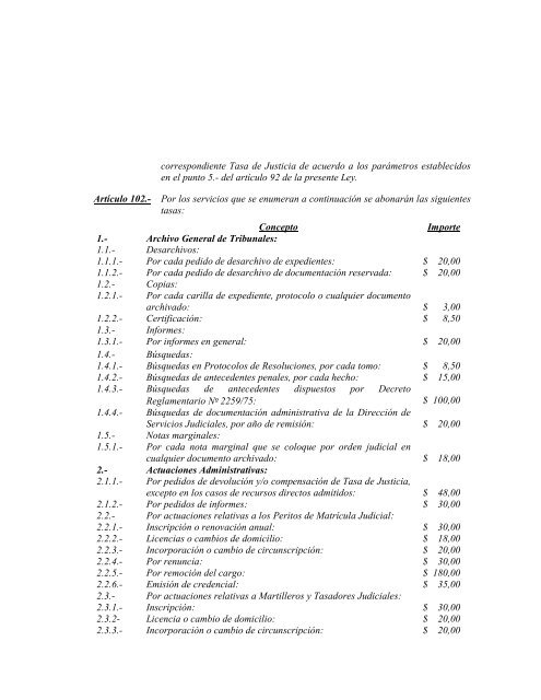 Ley Impositiva 2012 - Gobierno de la Provincia de Córdoba