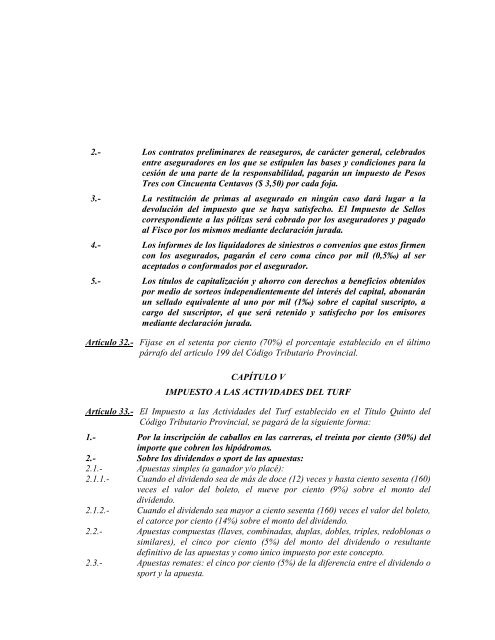 Ley Impositiva 2012 - Gobierno de la Provincia de Córdoba