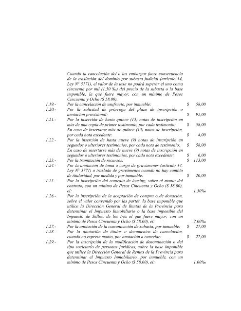 Ley Impositiva 2012 - Gobierno de la Provincia de Córdoba