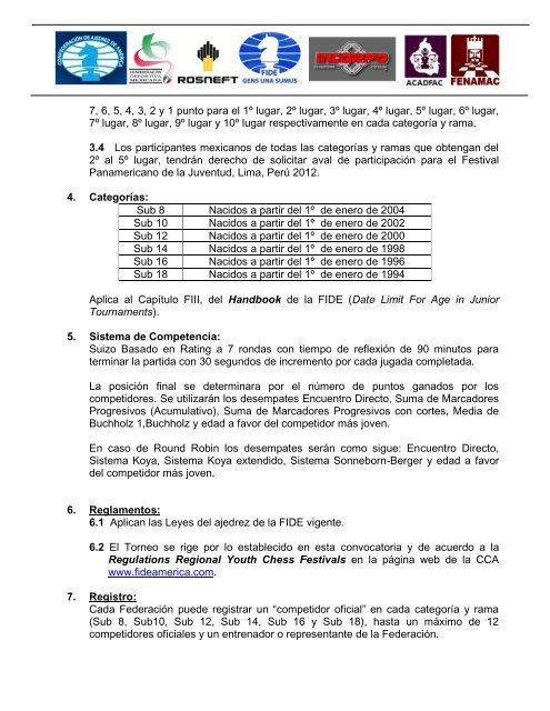 descargar convocatoria en pdf - Confederación de Ajedrez para ...