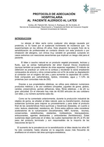 Protocolo de alergia al latex - Hospital General Universitario de ...