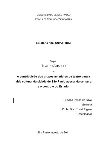 A contribuição dos grupos amadores de teatro para a ... - ECA - USP