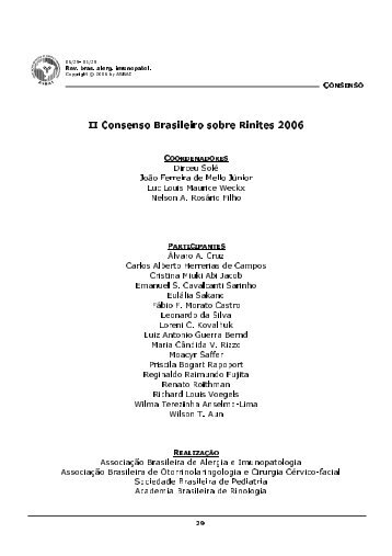 Consenso - Associação Brasileira de Alergia e Imunopatologia