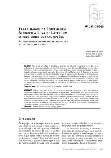 CAP 020 Trabalhador alérgico à luva de latex - Uerj