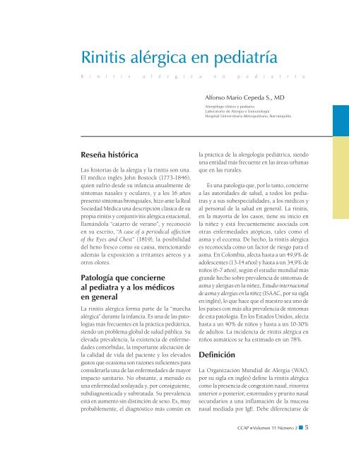 tratamiento farmacológico de la rinitis alérgica