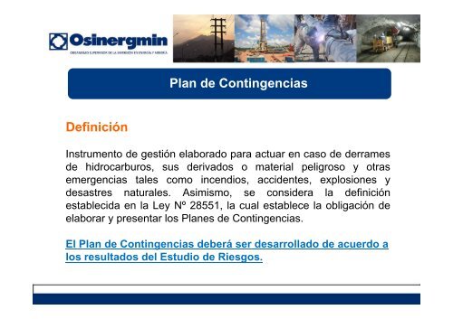 Artículo 55°.- Plan de Contingencias - OSINERGMIN Gas Natural