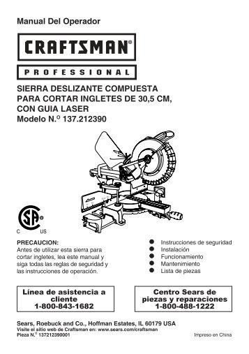 21239-SM3053RC-112207-Spanish for Bob.indd - Sears