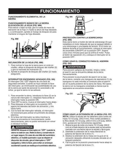 10 IN. (254 MM) JOBSITE TABLE SAW SCIE CIRCULAIRE DE 254 ...