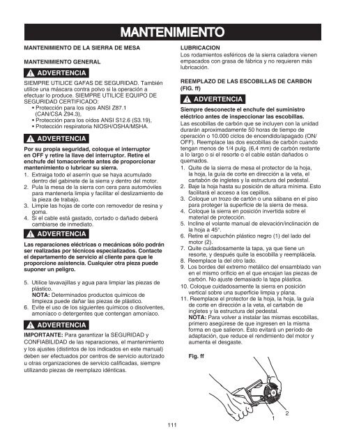 10 IN. (254 MM) JOBSITE TABLE SAW SCIE CIRCULAIRE DE 254 ...