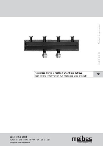 meibes Heizkreisverteiler bis 100 kW, Technische Infos