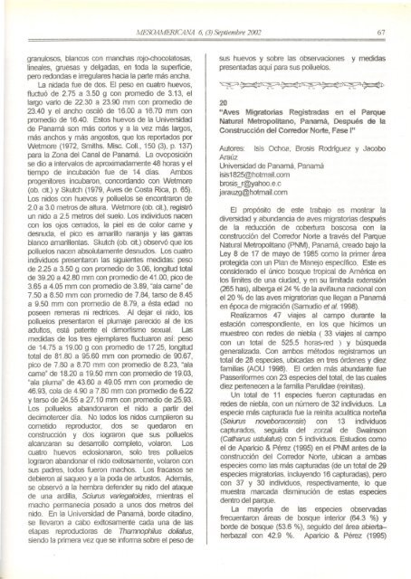 t - Sociedad Mesoamericana para la Biología y la Conservación